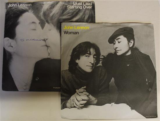 2 Beatles records - J. Lennon